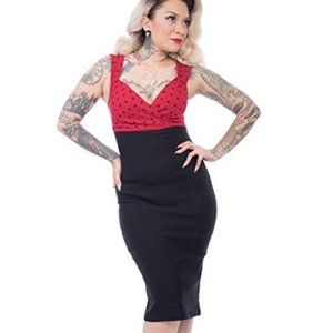 NWT Rock Steady Diva Polka Dot Wiggle Dress Retro